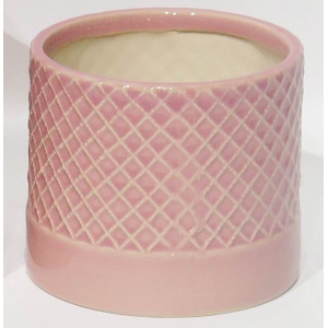 Pink Criss Cross Pattern Planter