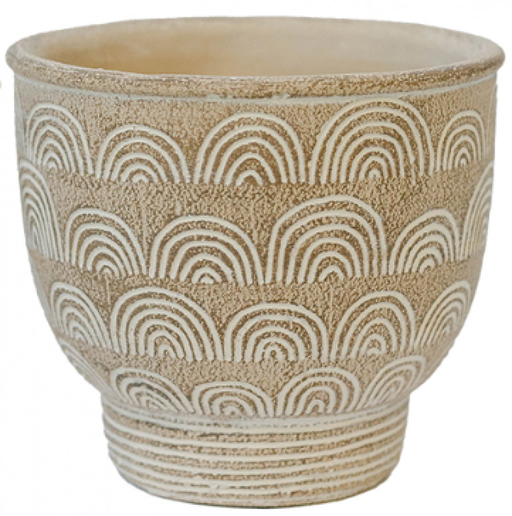 Beige With White Arch Pattern Planter