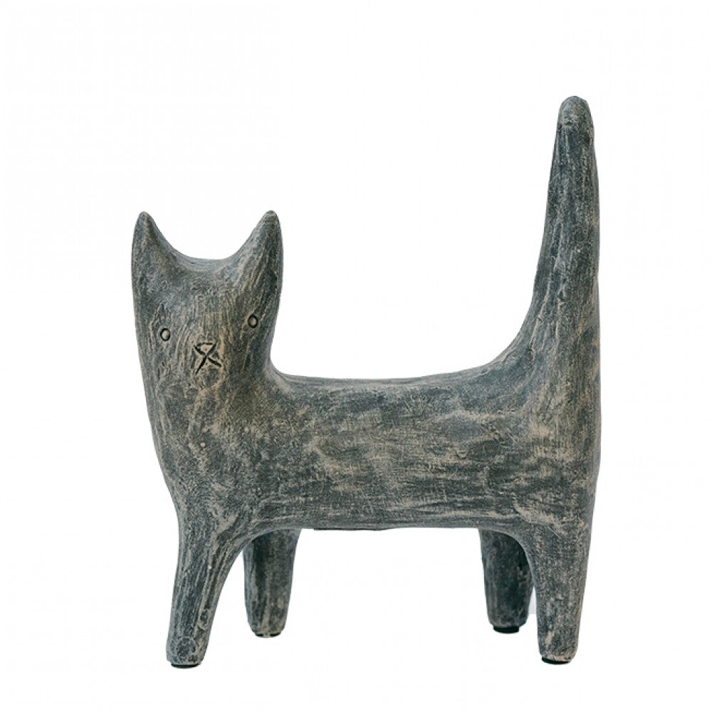 Primitive Look Ceramic Cat Figurine