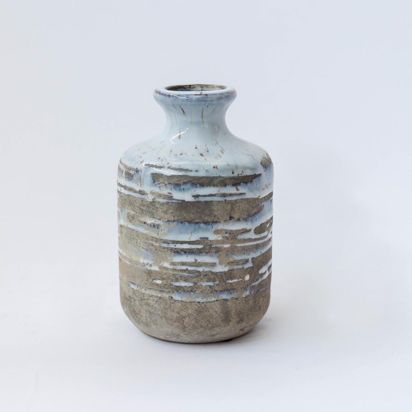 Striped Ceramic Jug Shaped Vase