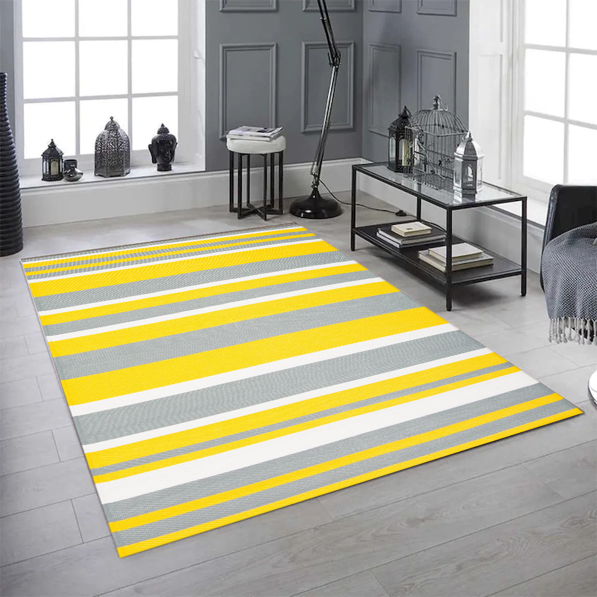 Fiesta Reversible Outdoor Plastic In Stripes Rug