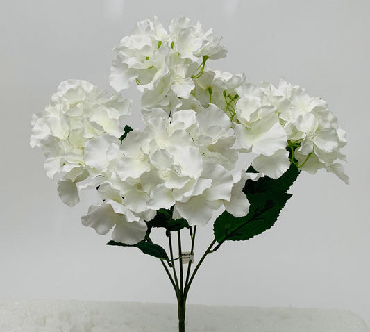 White Hydrangea Bush Artificial Flower