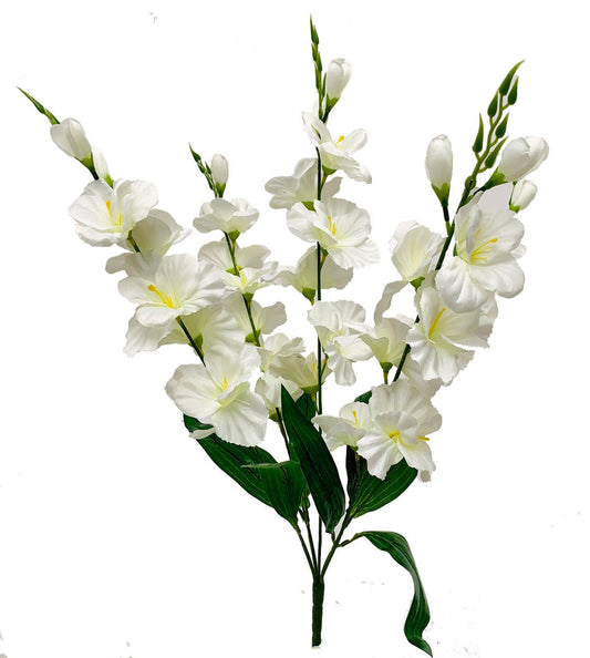 White Gladiola Bush Artificial Flower