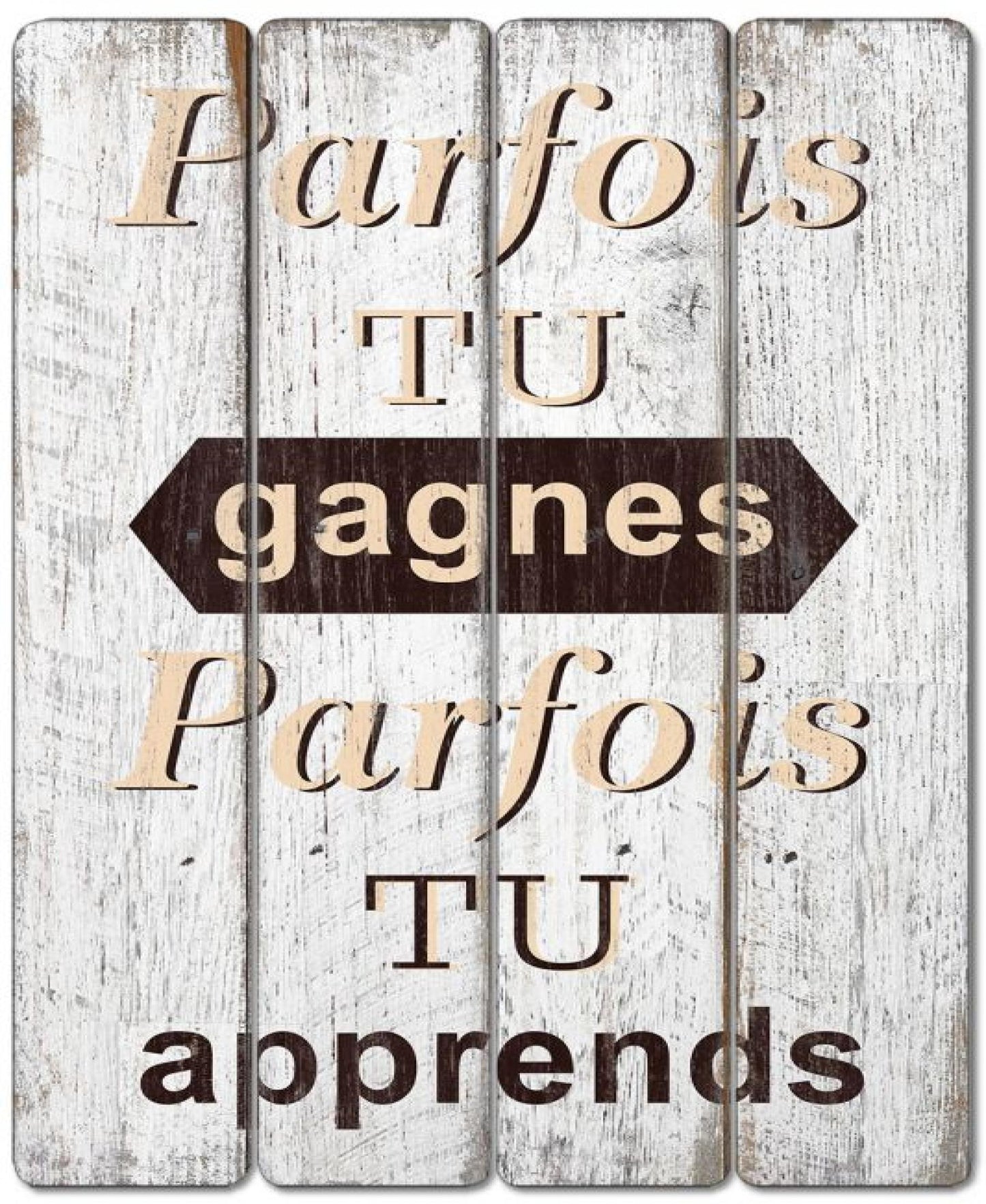 French Text- Parfois Tu Gagnes Parfois Tu Apprends Sign