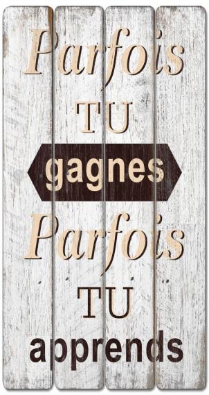 French Text- Parfois Tu Gagnes Parfois Tu Apprends Sign