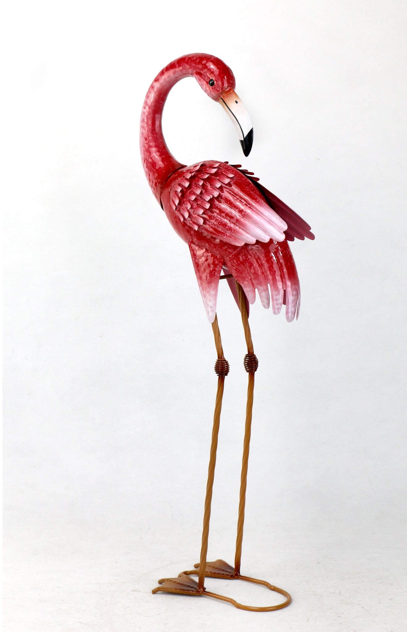 Flamingo Looking Backwards Garden Sculpture