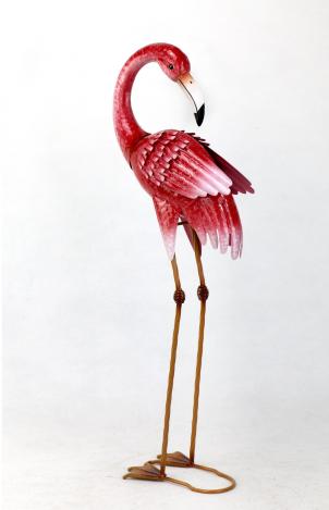 Flamingo Looking Backwards Garden Sculpture