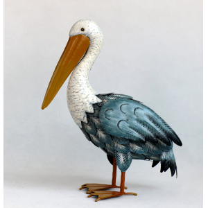 Standing Pelican Metal Statue