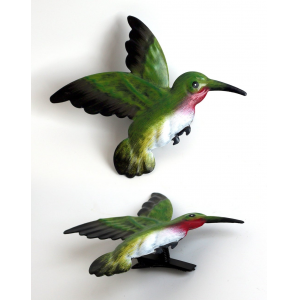 Green Hummingbird Metal Clip On Wall Decor