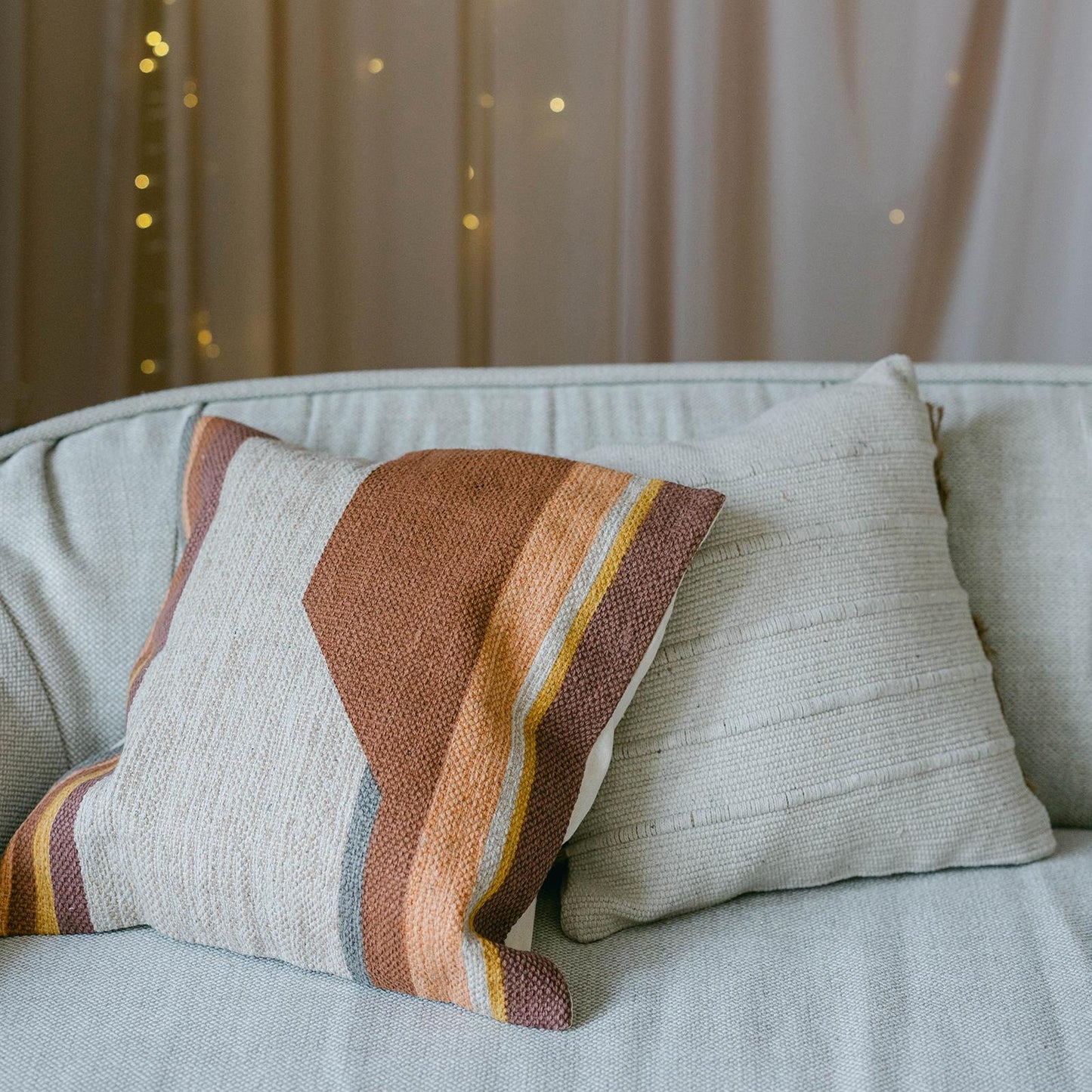 Multi Colored Lined Patterns Cushion Cover