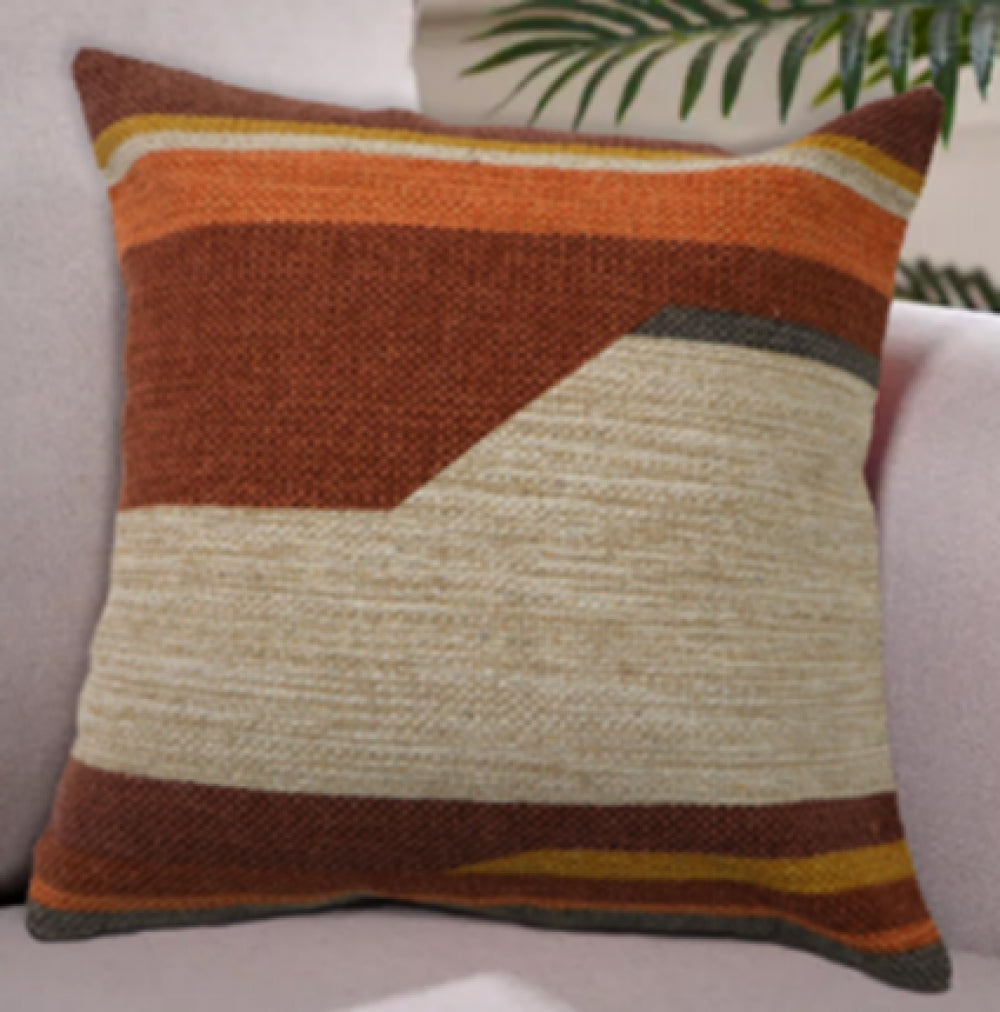 Multi Colored Lined Patterns Cushion Cover