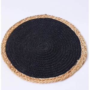 Braided Black With Natural Edge Placemat