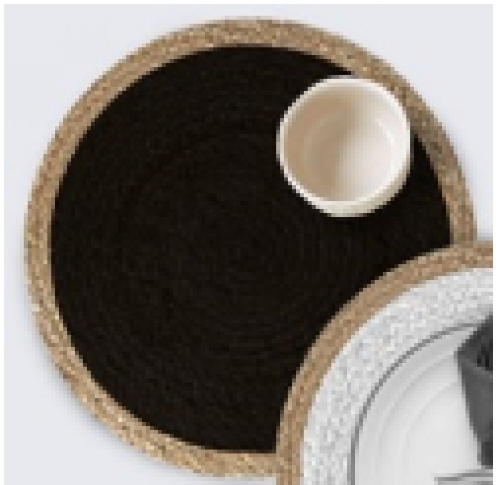 Braided Black With Natural Edge Placemat
