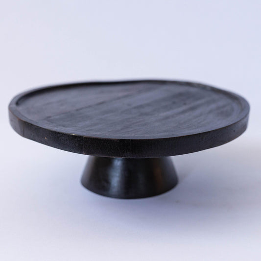 Round Black On A Pedestal Stand Tray