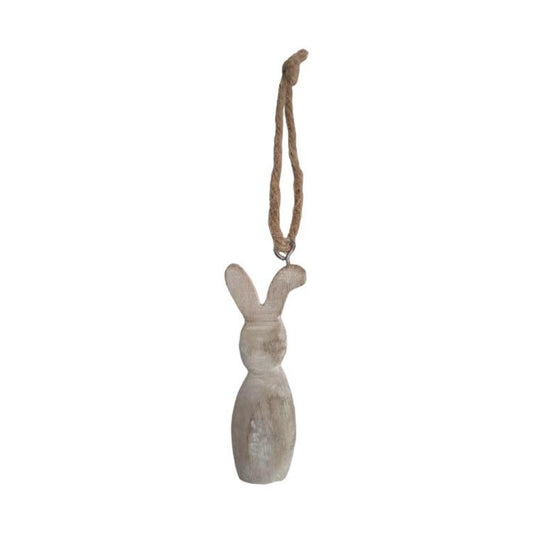 Wooden Rabbit With Jute String Hanging Ornament