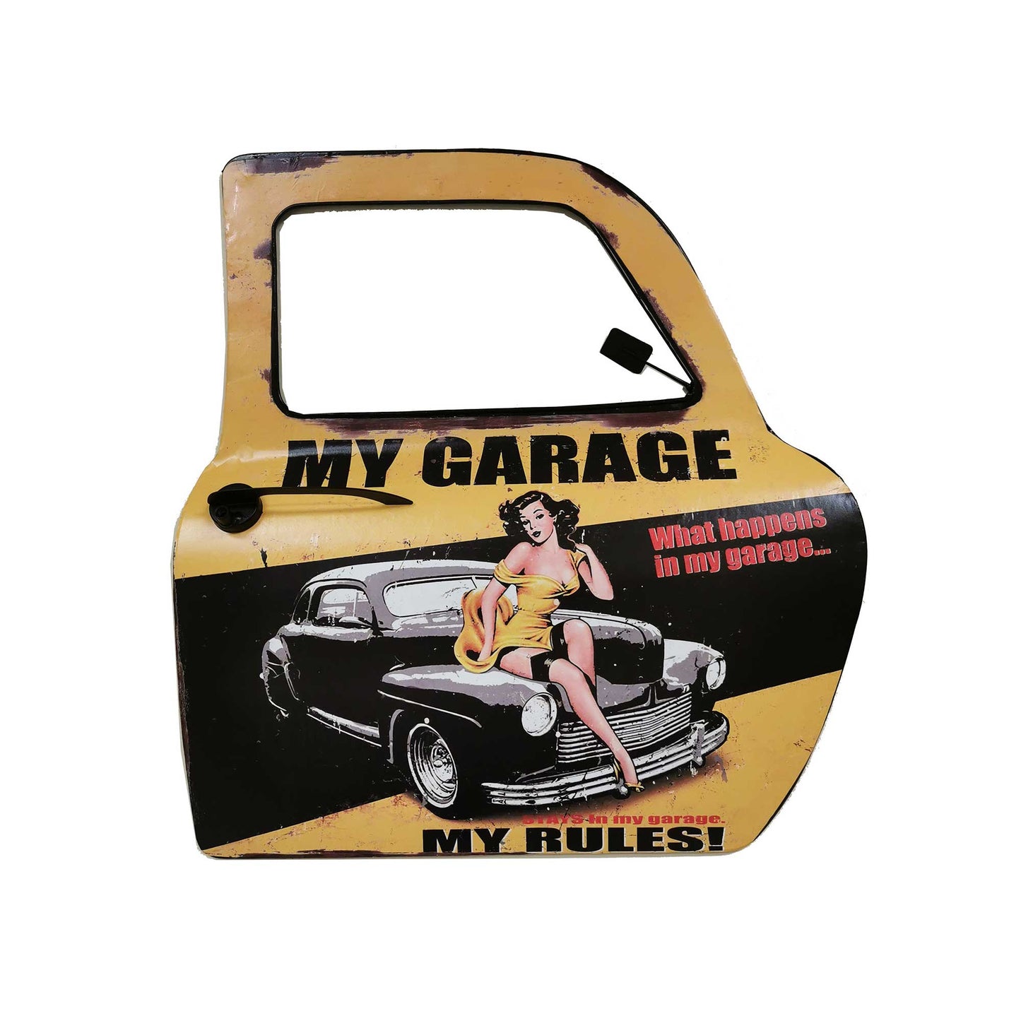 My Garage My Rules Vintage Look On A Car Door Sign