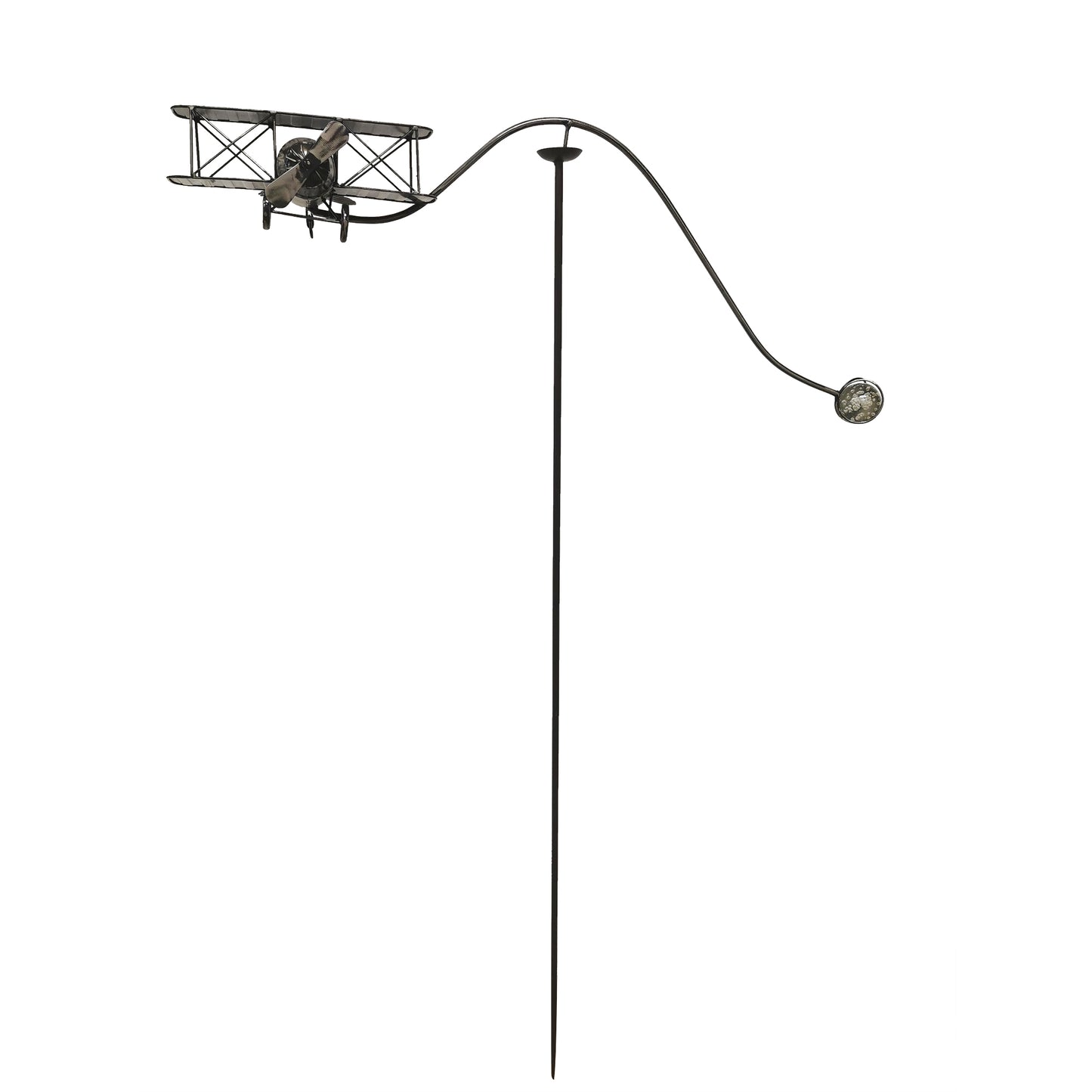 Vintage Airplane With Wind Sock Garden Stake