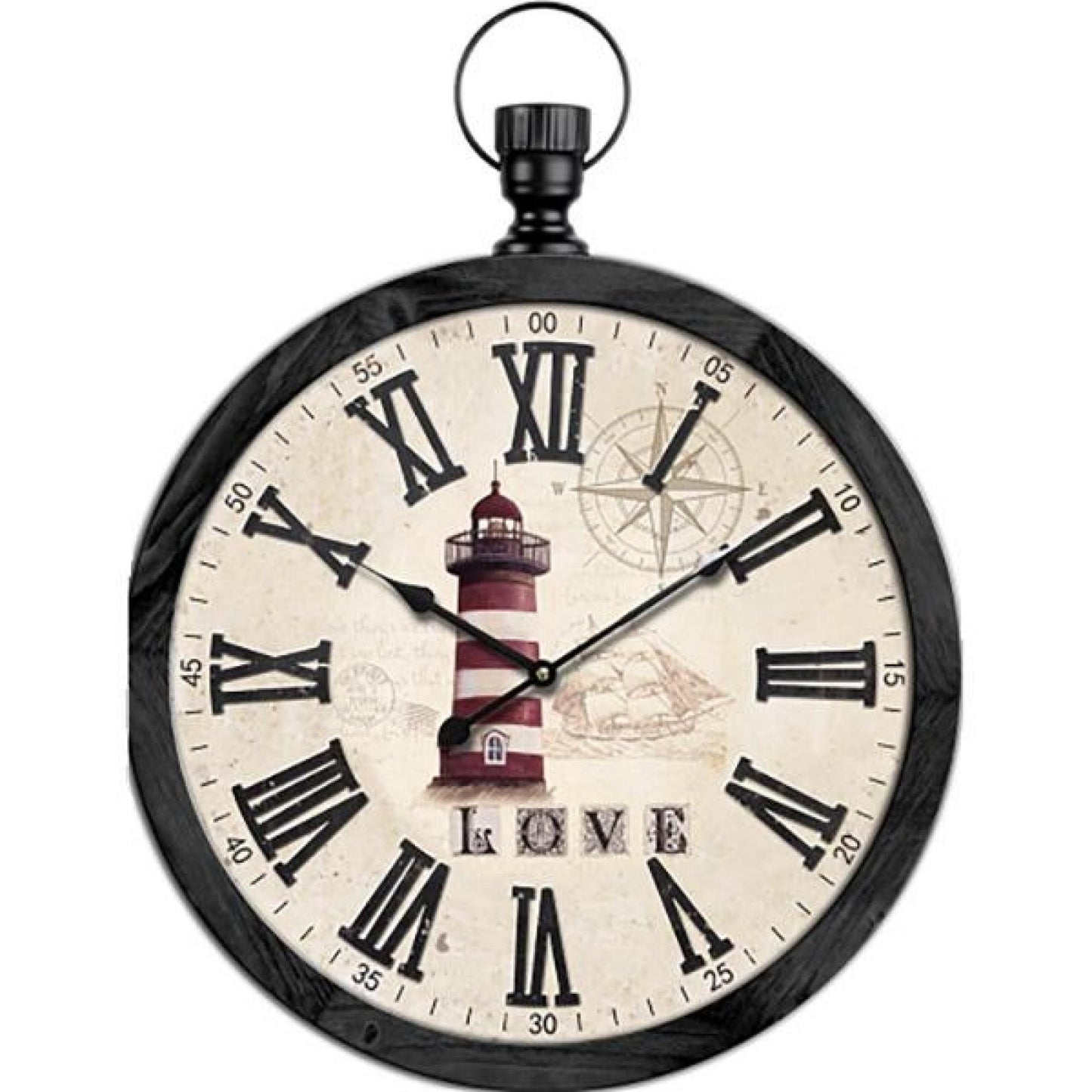 Love And Lighthouses Wall Clock