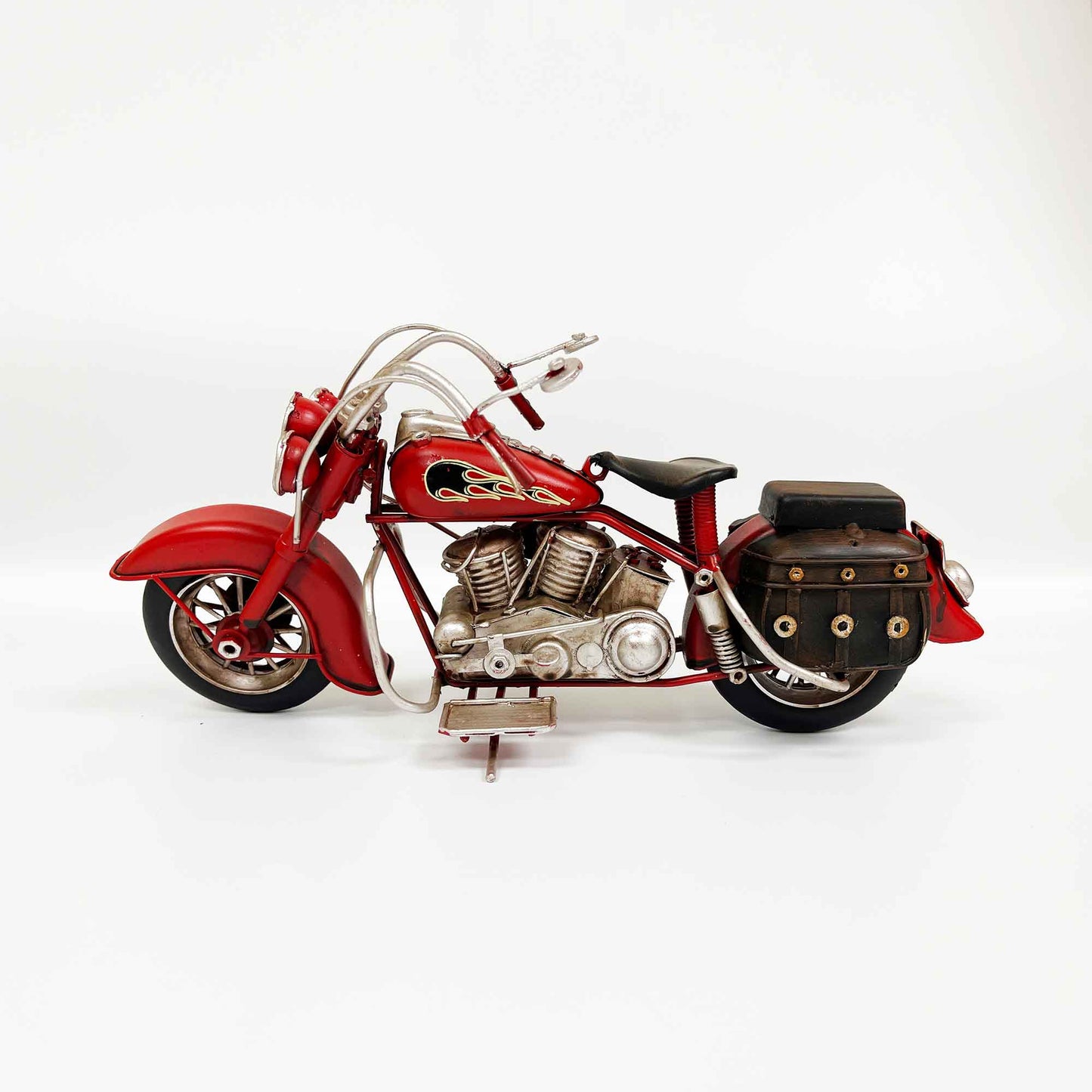 Motorcycle With Saddle Bag Figurine
