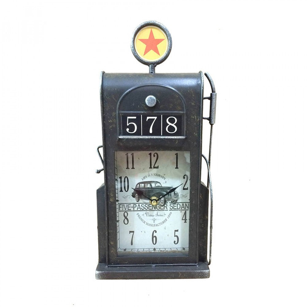 Vintage Look Gas Pump Table Clock