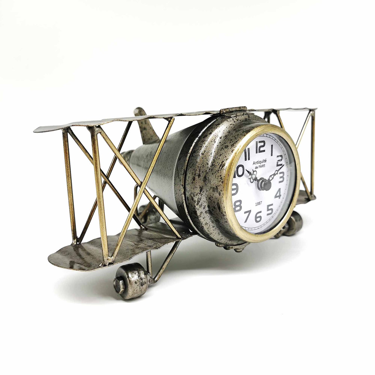 Retro Bi Plane Table Clock