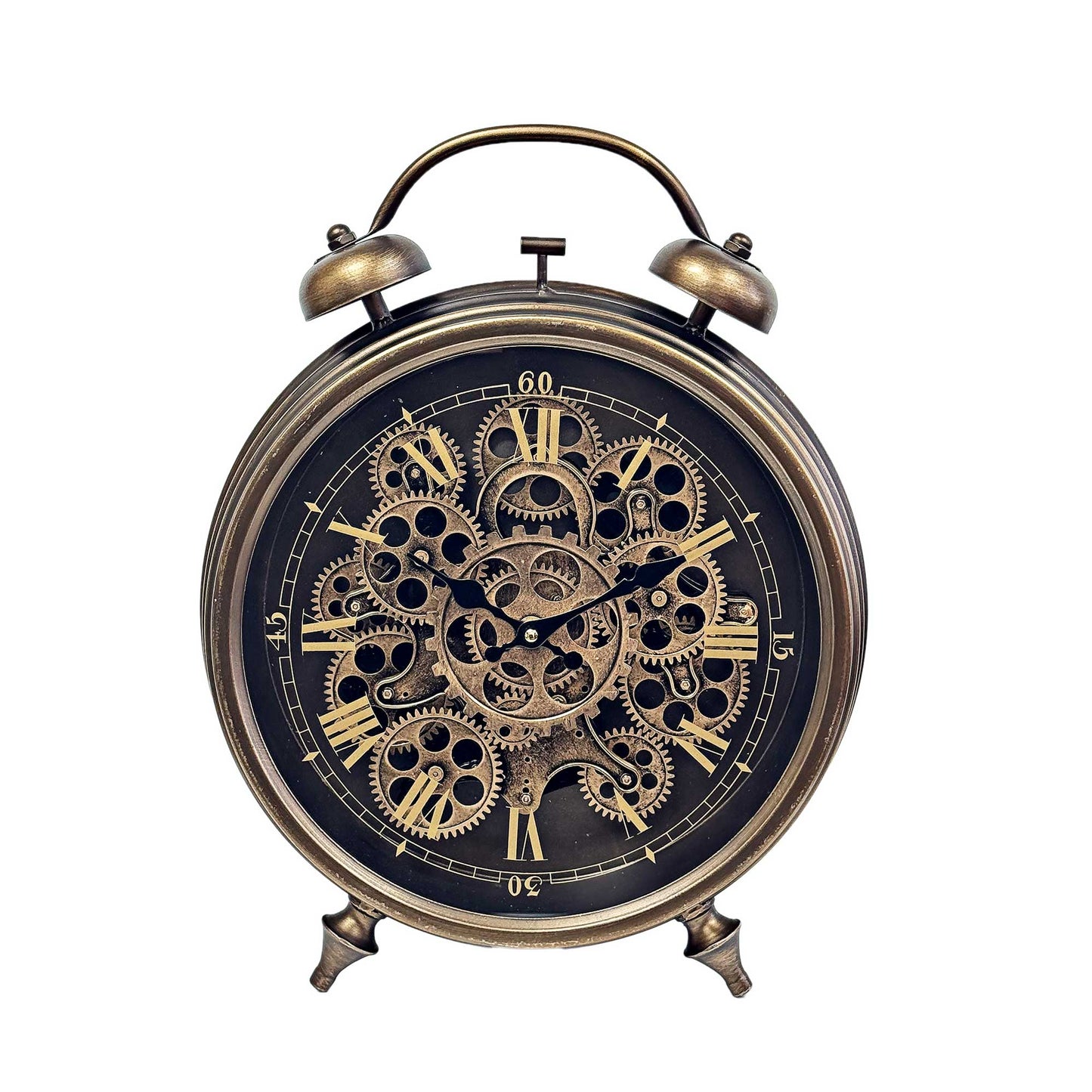 Bronze Moving Gears Table Clock