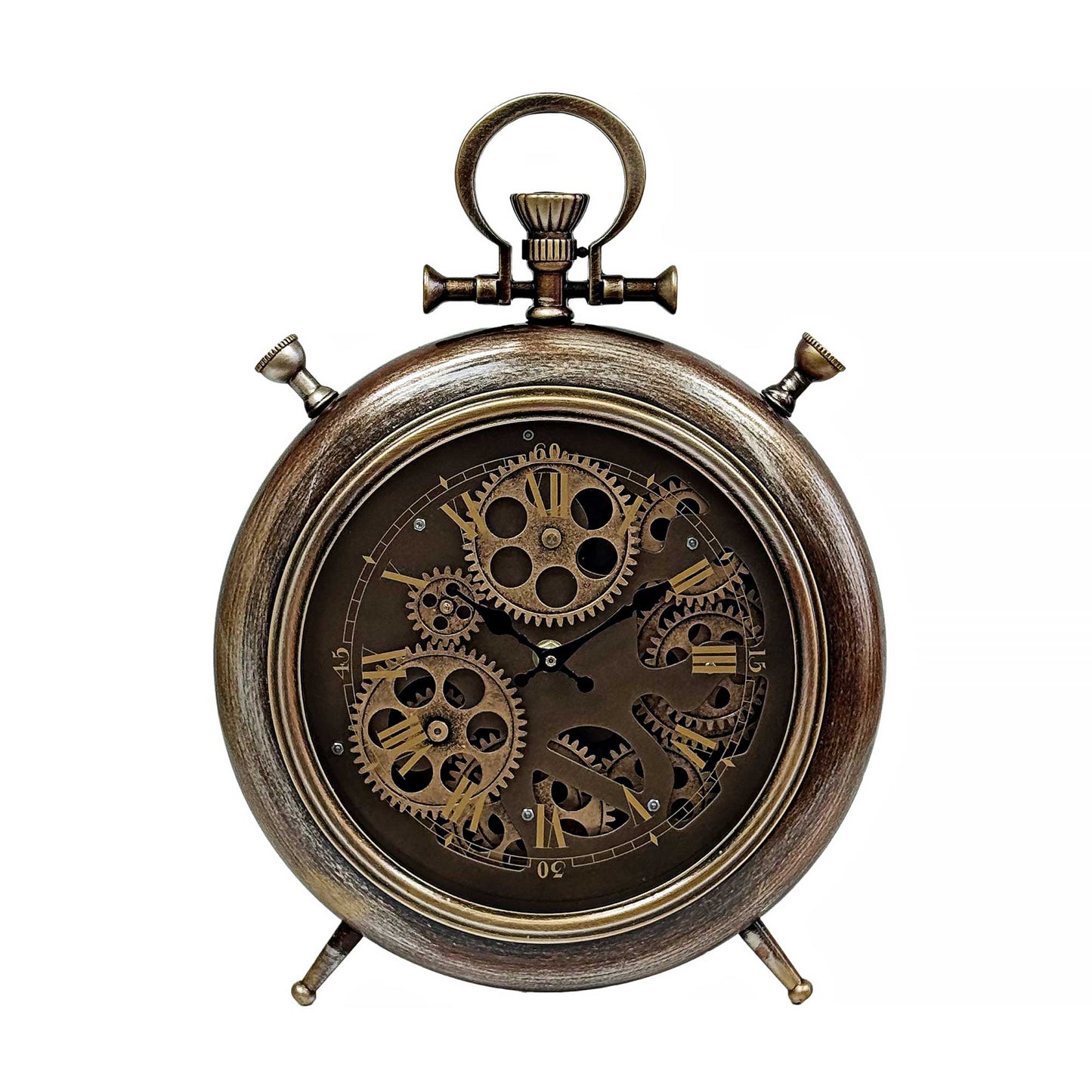 Pocket Watch With Exposed Moving Gears Table Clock