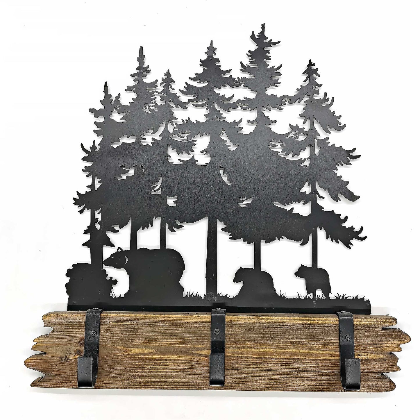 Bears In The Forest With 3 Hooks Wall Hook