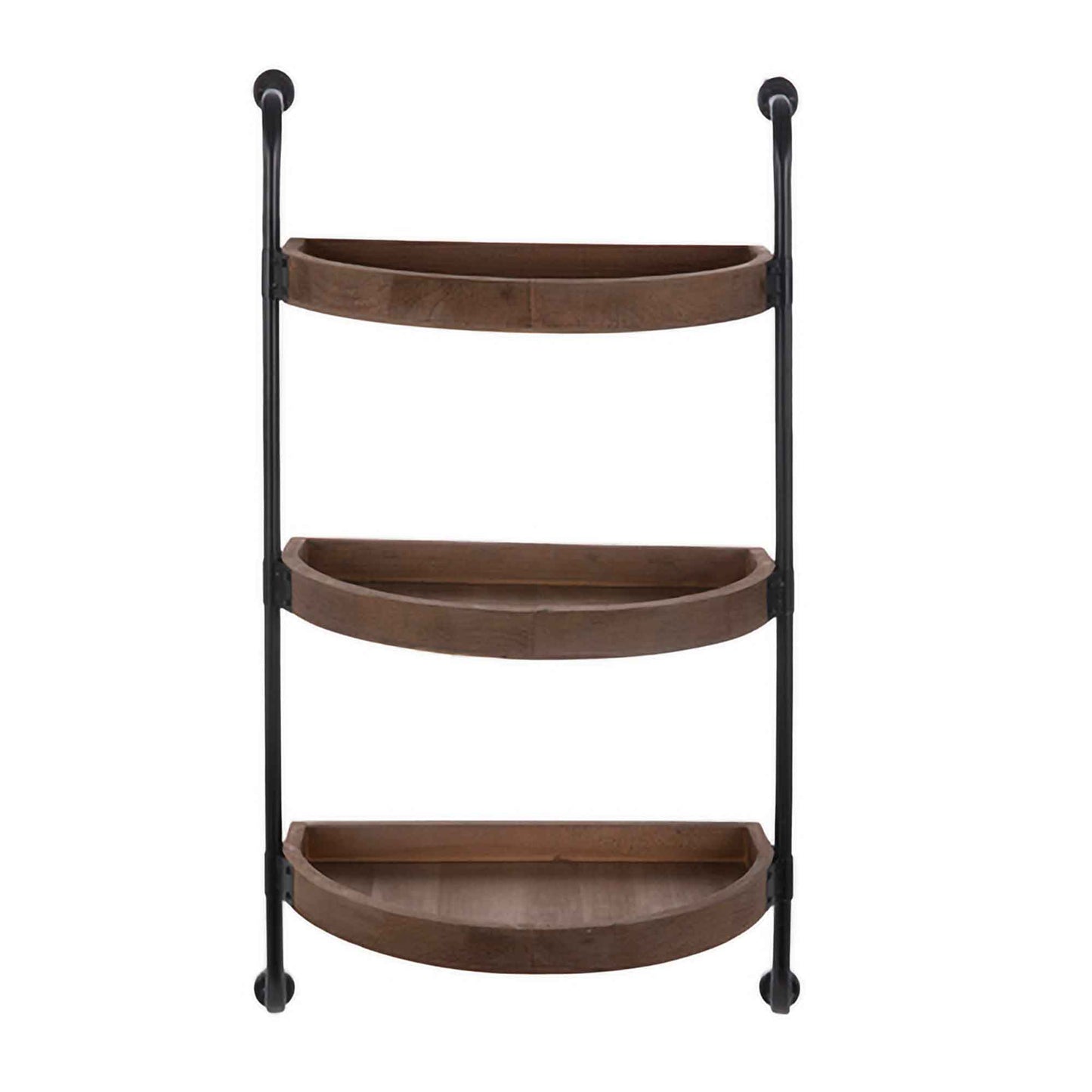 Industrial Look Frame With Half Moon Shelves Wall Shelf