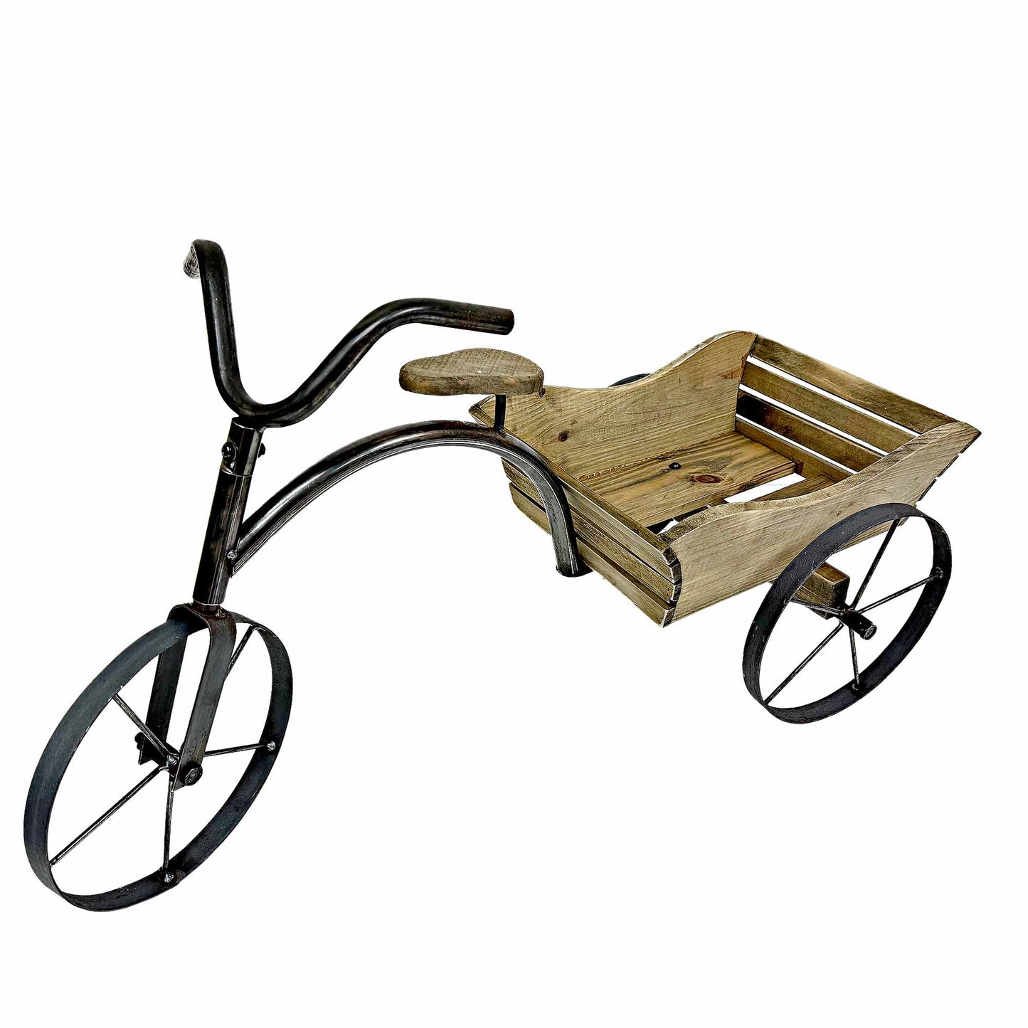 Vintage Look Tricycle With Crate Plant Stand