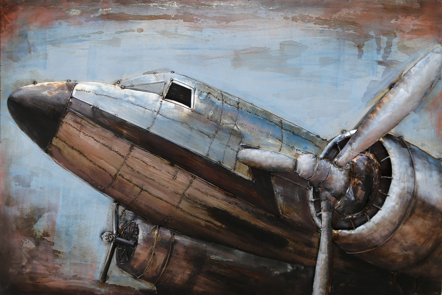 Vintage Airplane Nose 3D Metal Wall Decor