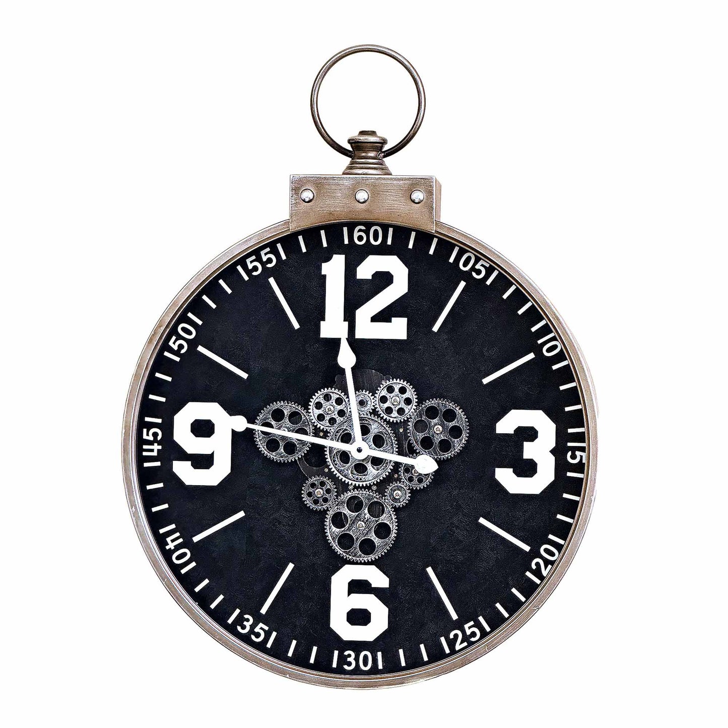 Stopwatch Look With Gears Wall Clock