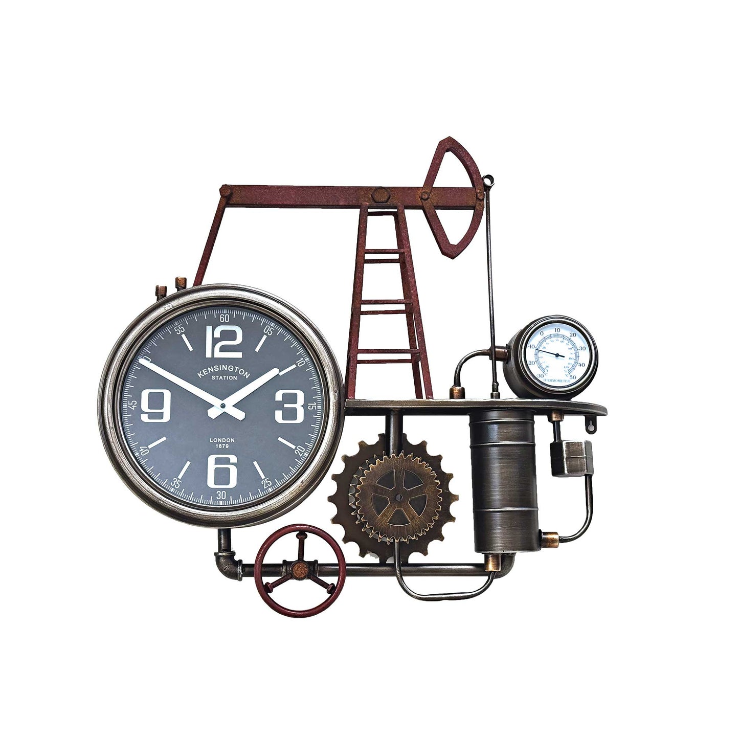 Oil Derrick Industrial Steampunk Wall Clock