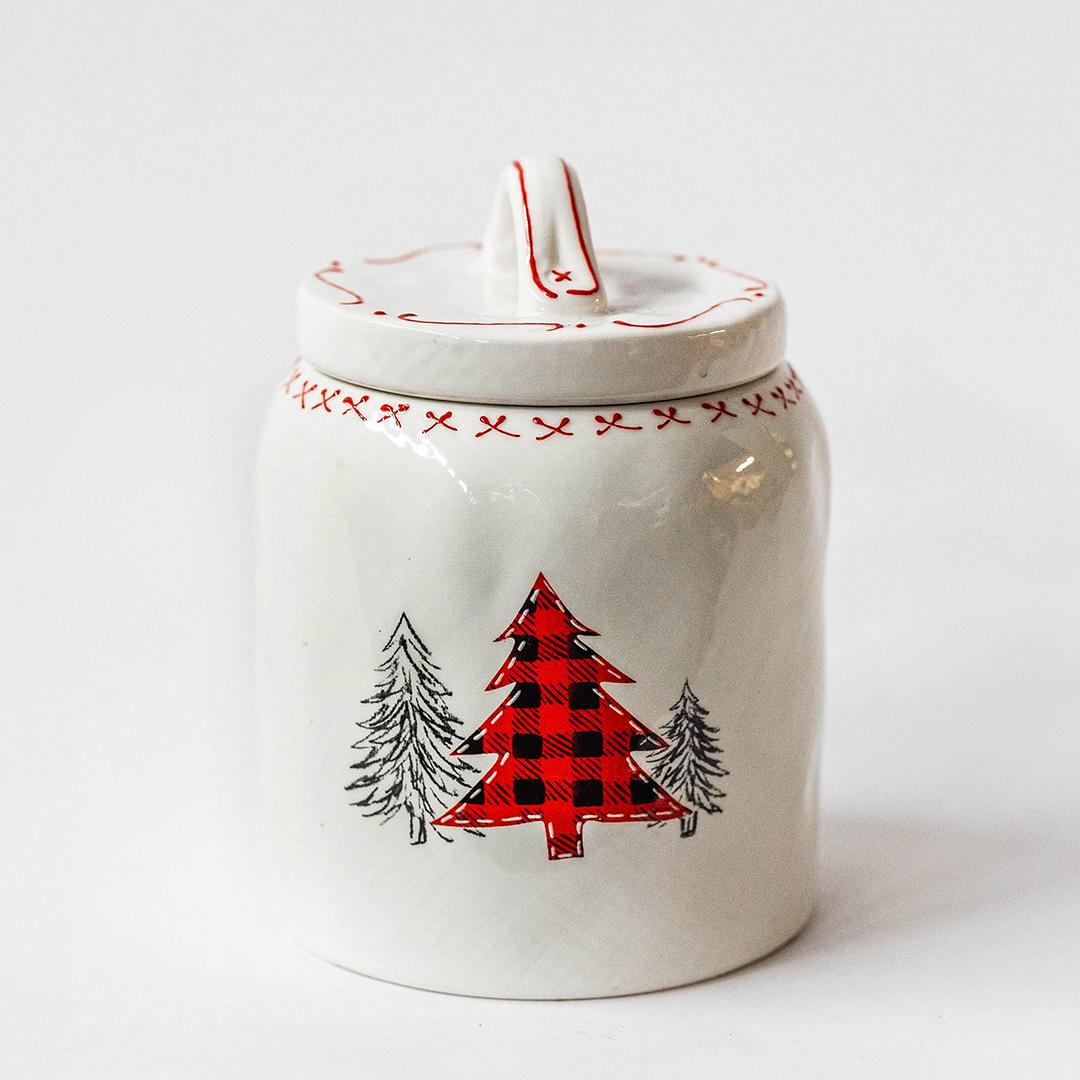 Festive Trees Lidded Canister