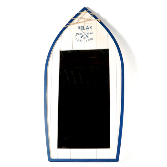 Wooden Boat -Relax Your Are On Lake Time Wall Mirror