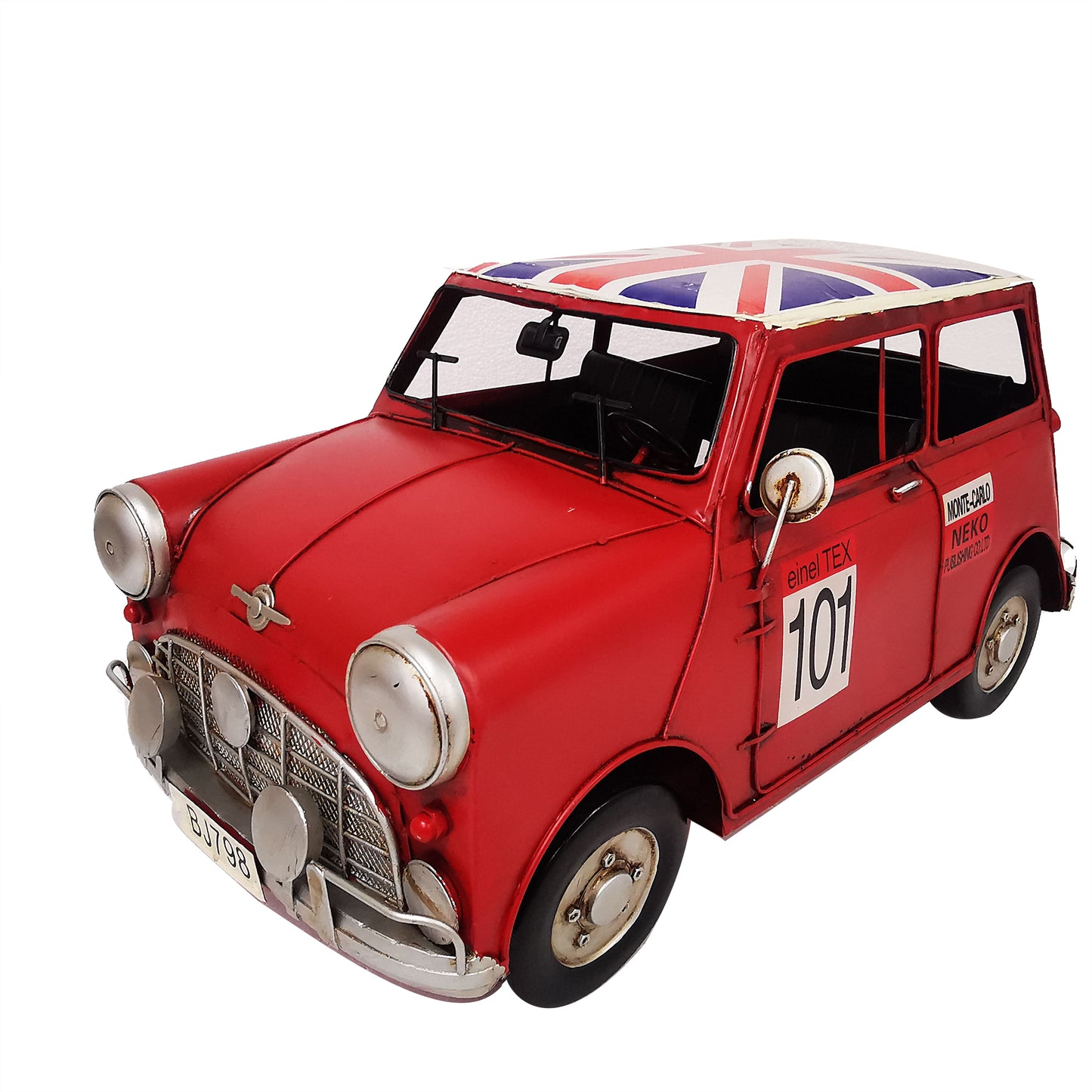 Classic Red Mini Style With Flag On Roof Decoration
