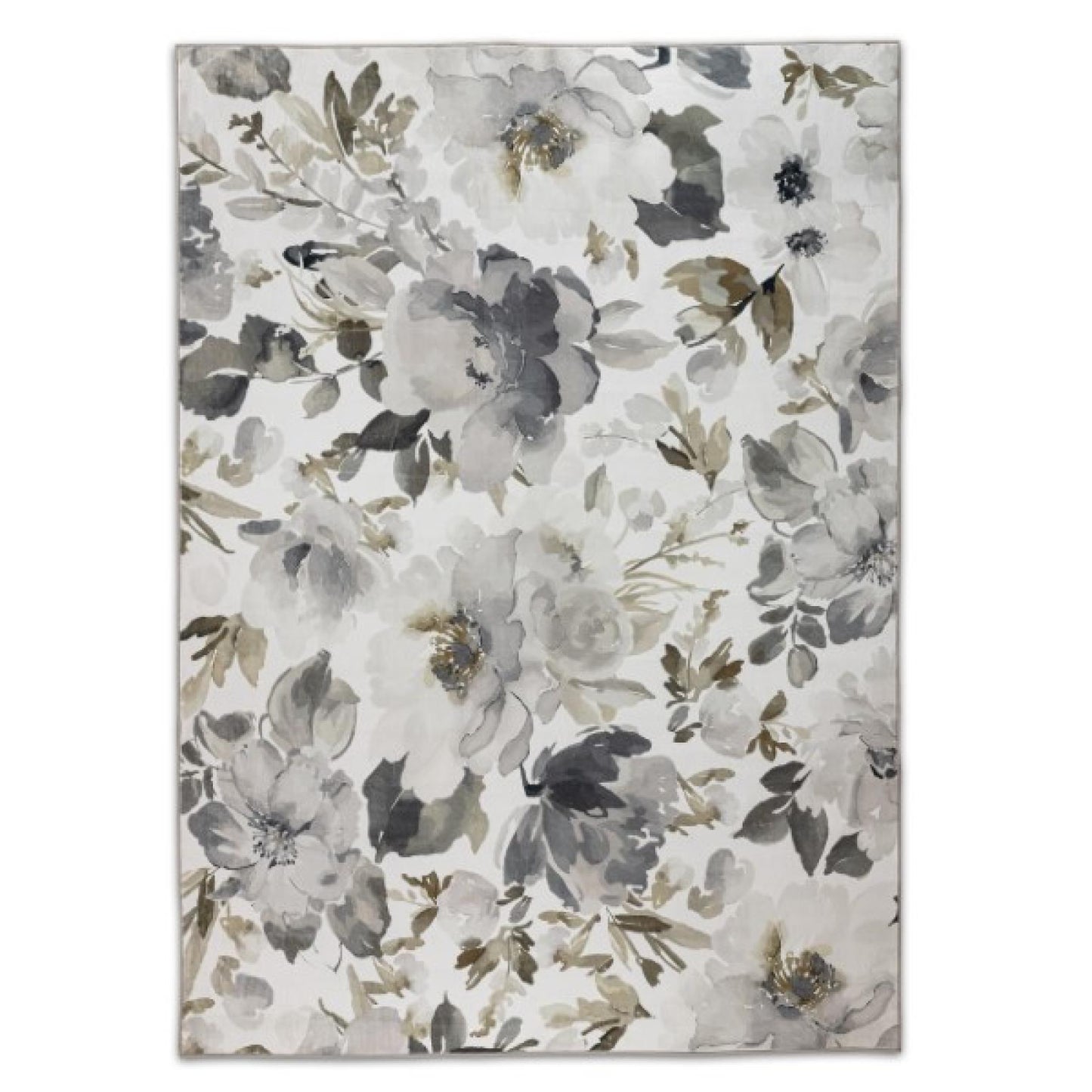 Brio Washable Non Slip Floral Pattern Modern Rug