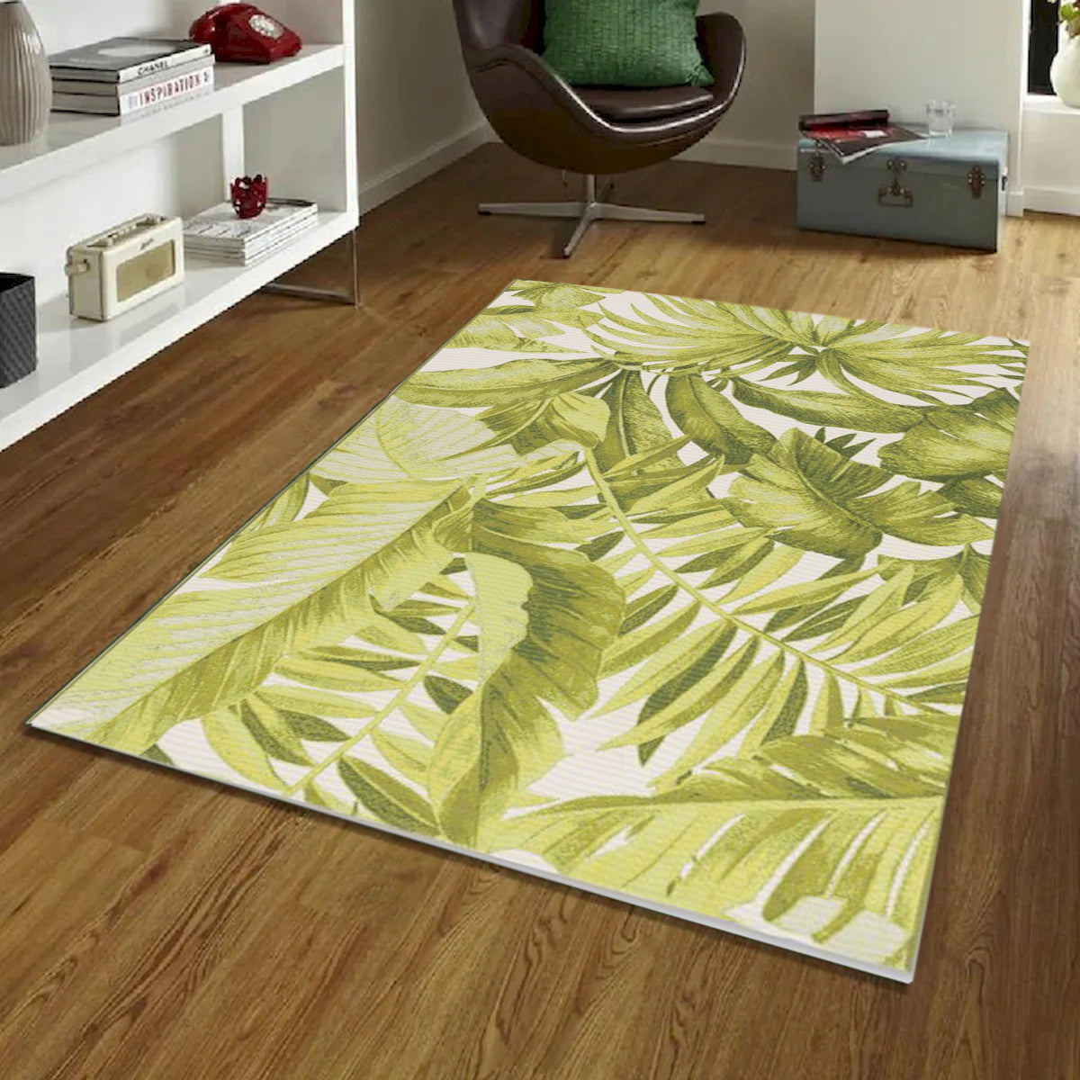 Eden Outdoor Green Leaves Rug