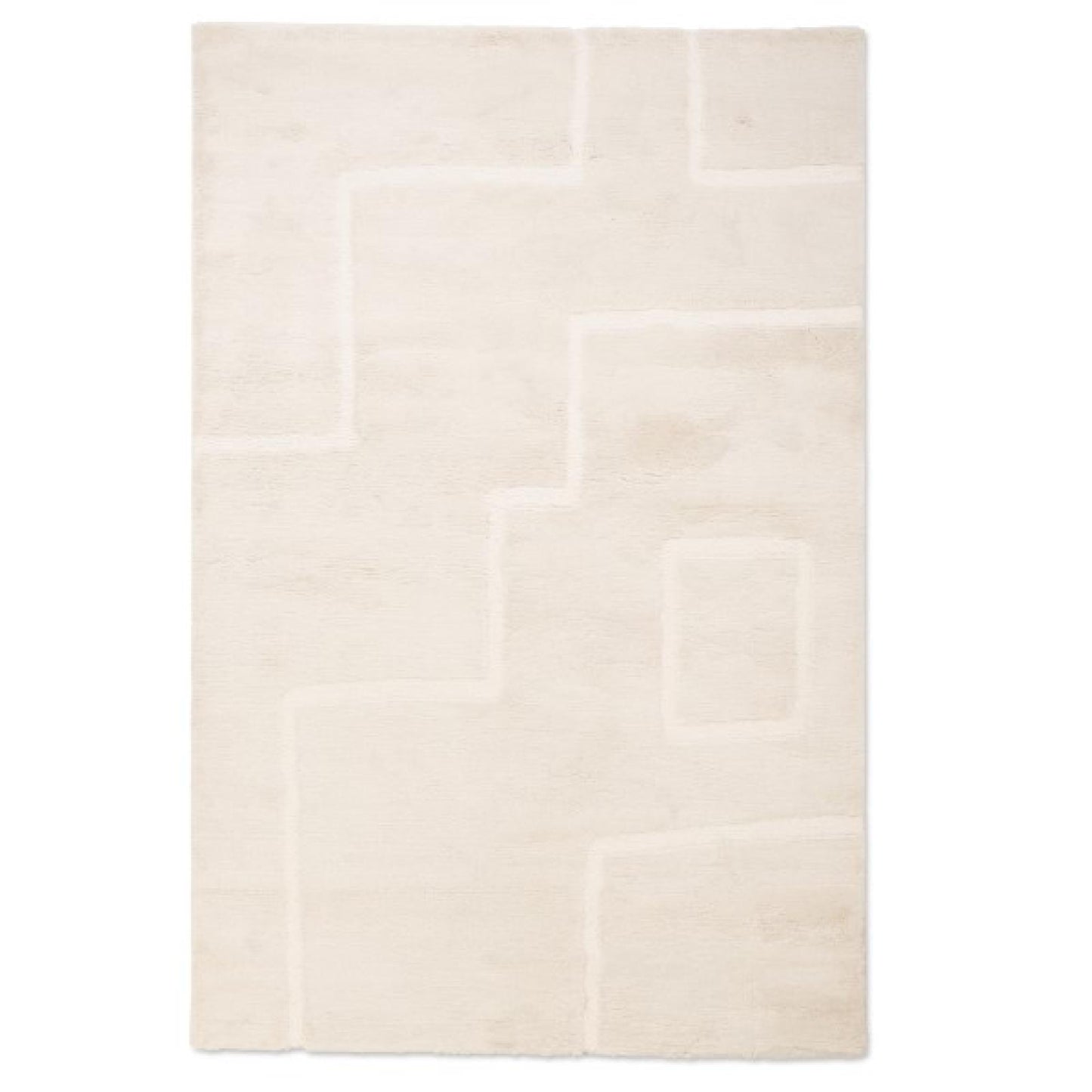 Sherpa Cream And White Patterned Rug