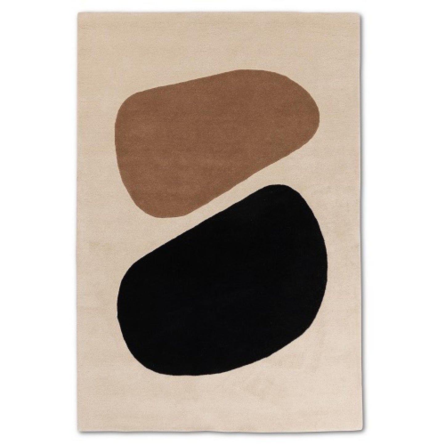 Abstract Black And Brown On Cream Area Rug