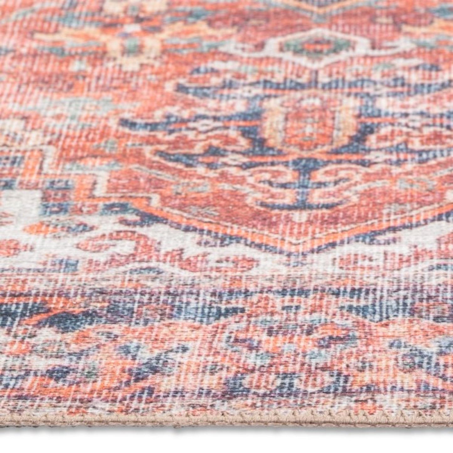 Aura Red And Blue Multi Patterned Area Rug