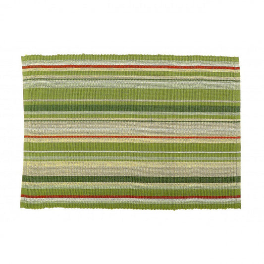 Green Stripes Pattern Ribbed Placemat