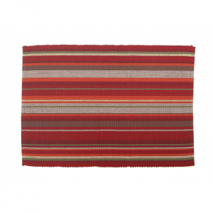 Red Stripes Pattern Ribbed Placemat