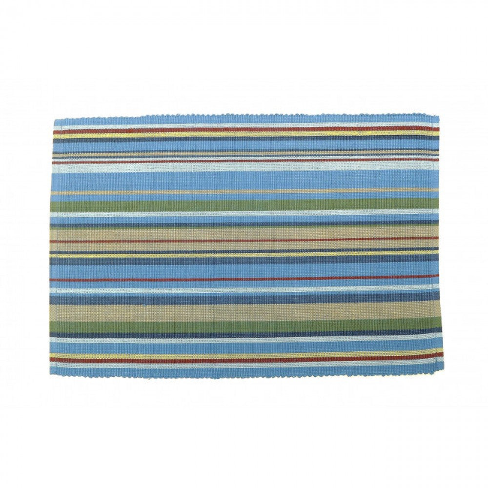Blue Stripes Pattern Ribbed Placemat