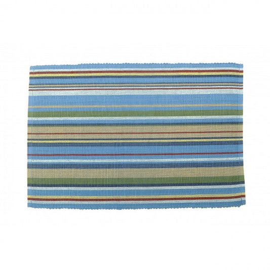 Blue Stripes Pattern Ribbed Placemat
