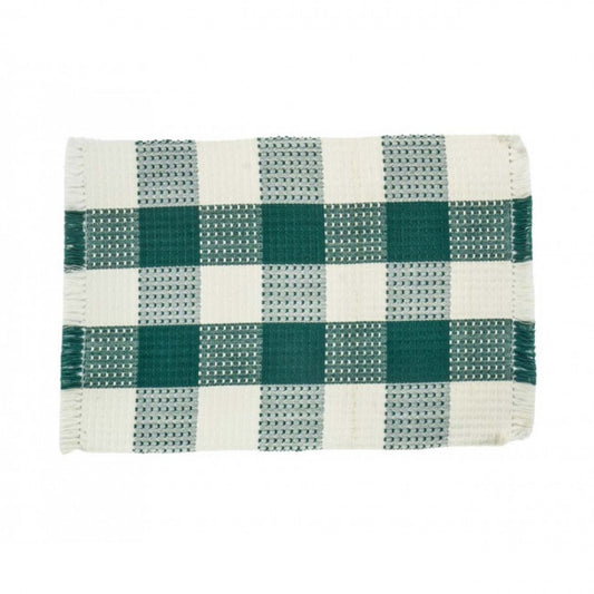 Honeycomb Green Check Pattern Ribbed Placemat