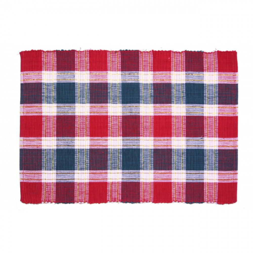 Santa Clara Lurexed Check Pattern Ribbed Placemat