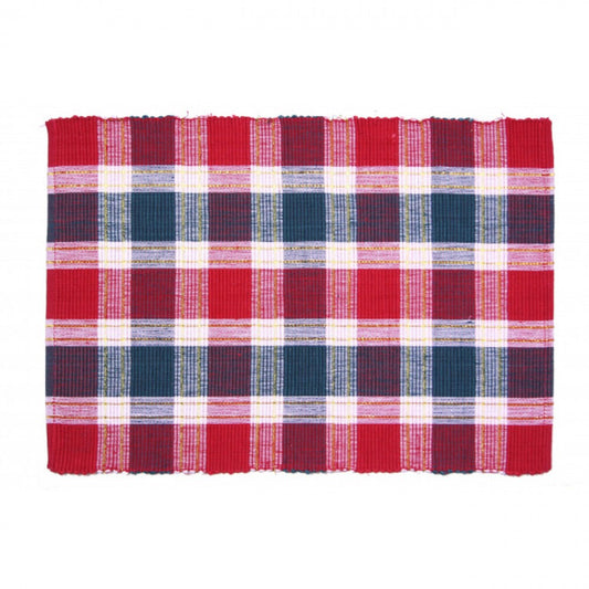 Santa Clara Lurexed Check Pattern Ribbed Placemat