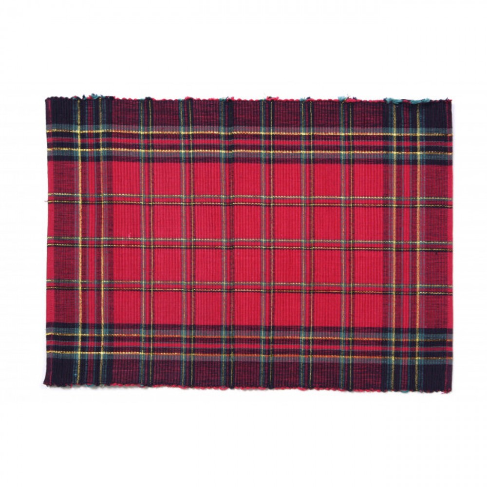 Deerprook Lurexed Check Pattern Ribbed Placemat