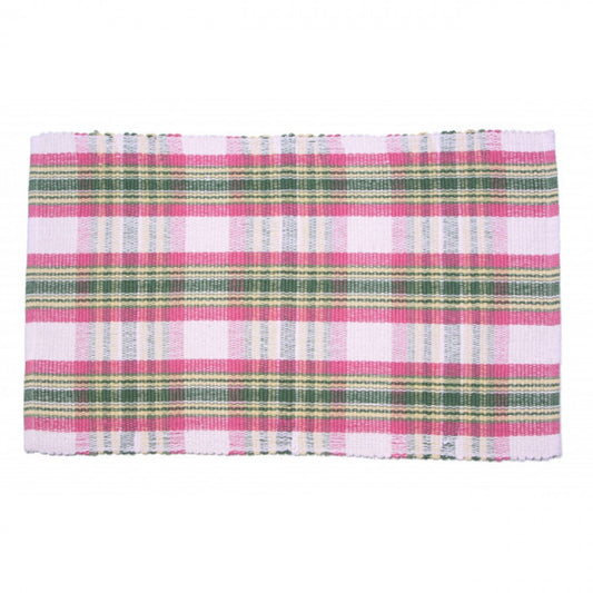 Summer Blush Check Pattern Ribbed Placemat